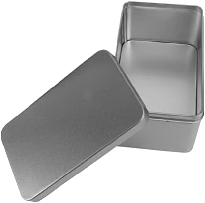 Doitool Metal Tin Box Lid, 2PCS Large Containers, Holder for Keeping Tea Car Keys, Cookie, Silver