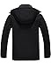 wantdo Men's Winter Hooded Ski Jacket Coat Waterproof Snowboard Jacket Black XL