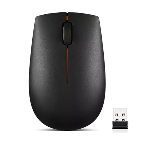 Lenovo 300 Wireless Mouse, Black, Computer Mouse for PC and Laptop with…
