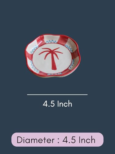 Image of WEAVING HOMES Palm Handmade Dessert Plate, Size: 11 cm Microwave & Dishwahsher Safe (Set of 1)