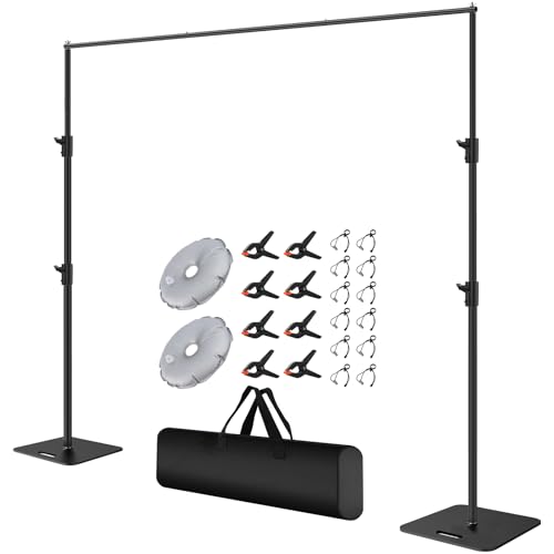 Sdfghj 10ftx10ft Pipe and Drape Stand with Adjustable Metal Frame, Background Stand with Carrying Bag for Parties, Weddings, Birthdays