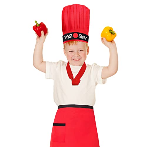 Sombrero de chef Hibachi para niños con delantal y cintas miniatura 6