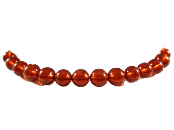 Bracelet grenat hessonite véritable perles rondes lisses 6mm