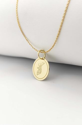 Collier pendentif cerf argent sterling plaqué or chaîne 45cm - 2