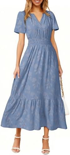 Simplee Womens Summer Boho Maxi Dress Semi Formal Wedding Guest S...