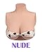 KUMIHO Silicone Breastplate Fake Boobs False Breast Plate for Drag Queen Crossdressers Cosplay Transgender Chest Plate, Silicone Filler D Cup, Nude
