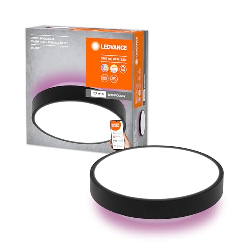 Ledvance Orbis Backlite Round Smart+ Wifi Apparecchio Ø 35Cm, Apparecchio Led Dimmerabile Per Interni, 28W, Temperatura Di Colore Da 3000 A 6500K, 240