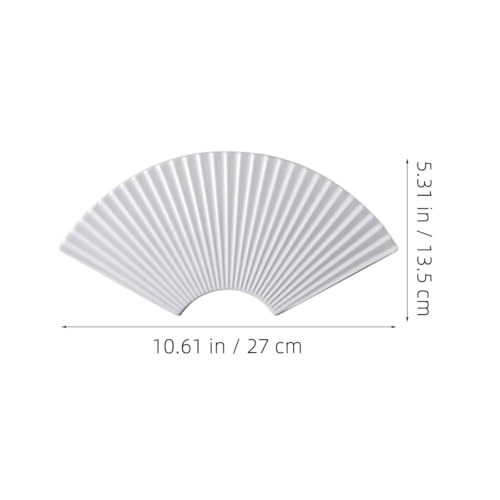 Plato para sushi de cerámica de 11 pulg forma abanico blanco miniatura 2