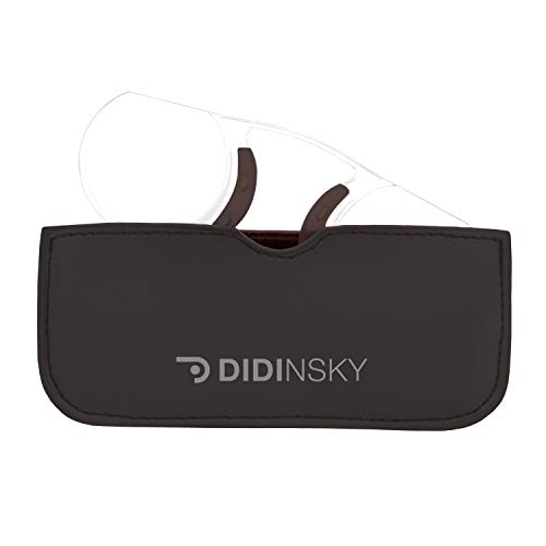 DIDINSKY Lesebrille für Damen und Herren Transparent. Kompakte leichte randlose brillen. Brillengestelle für damen und herren. Lesehilfe Retro. Graphite +2.5 - POMPIDOU Cover