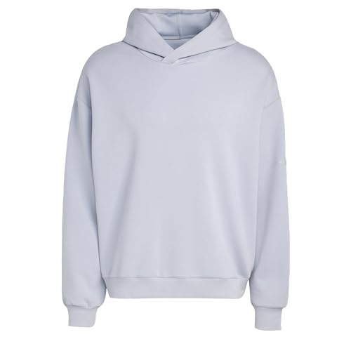 adidas Men's SOFT LUX HOODIE, halo silver, S