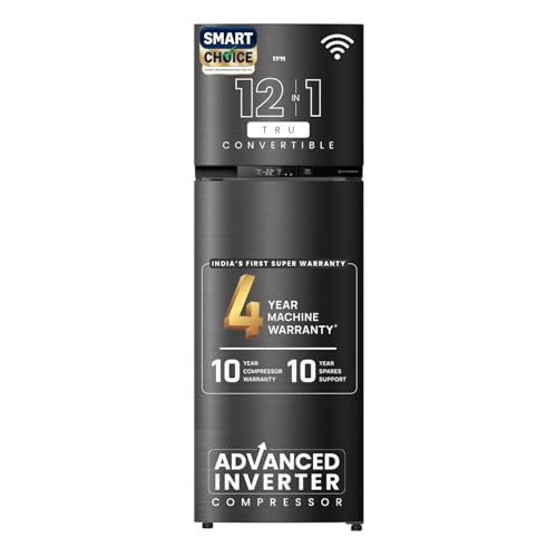 Image of IFB Smart Choice 331L, 3 Star, Tru Convertible 12-in-1, Advanced Inverter Compressor, Frost Free Double Door Refrigerator, WiFi Enabled, 4-Year Machine Warranty (IFBFF-3833DKSETU, Metal Black)