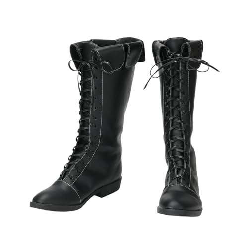 Image of Mens Renaissance Boots Medieval PU Leather Pirate Boots Western Cowboy Chic Knight Shoes
