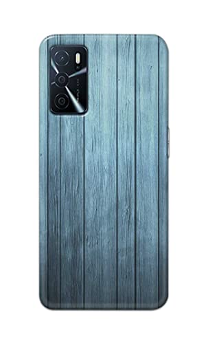 Image of Printed Hard Back Cover Case for Oppo A16 | Oppo A16s Back Cover (Wooden Blue) -702