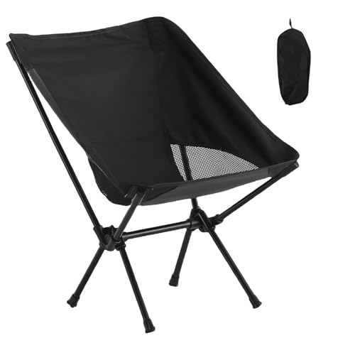 MeYuxg Sedia Campeggio Pieghevole, Sedia da Spiaggia con Borsa, sedia Mare Pieghevole Portatile, Sedias da Pesca, Sedies Pieghevoli da Esterno, per Giardino, Spiaggia, Pesca, Picnic, Viaggio (Nero)