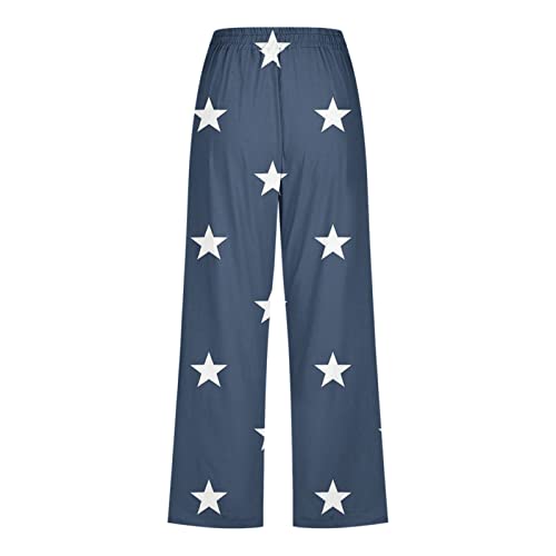 Capri Pants for Women Casual Summer Cotton Linen Capris Gradient Drawstring High Waist Pants Wide Leg Cropped Trouser3