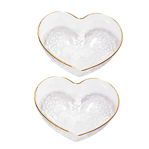 COLLBATH 2 Pezzi Ciotola da Dessert Cuore Insalatiera di Ciotola Multifunzionale Stoviglie di Stoviglie per La Casa Contenitore per Alimenti in Ciotola per Insalata