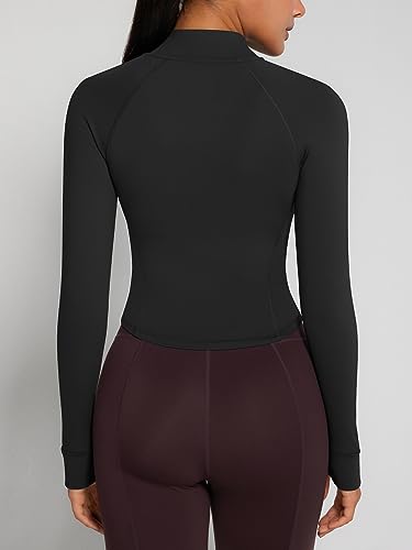Image of GYM RAINBOW Womens Snatched Workout Jackets Lightweight Zip Up Slim Fit Gym Track Athletic Jackets with Thumb Holes