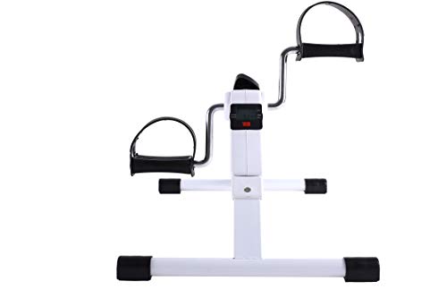 Mini Bike Portátil Dobrável Pedalinho Braços Pernas Exercitador Pedal Fisioterapia WCT Fitness Bicicleta Ergométrica Aparelho Reabilitação Idosos Cor Branco