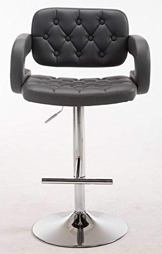 Front view of an assembled grey CLP Dublin bar stool.