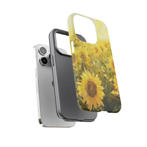 Coque rigide mate champ de tournesols pour iPhone 14 Pro