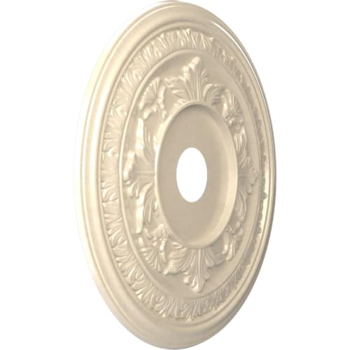 Image of Ekena Millwork CMP22BAEPE Baltimore Thermoformed PVC Ceiling Medallion (Fits Canopies up to 7 3 /4 inch), 22 inchOD x 3 1 /2 inchID x 1 inchP, Universal Metallic Pearl Mist