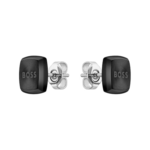 BOSS Jewelry Men's YANN Collection Stud Earrings with Black Ion Plating (IP) - 1580474