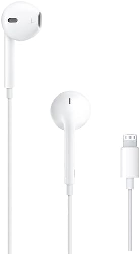 Apple Auriculares EarPods con conector Lightning, auriculares con cable para iPhone con control remoto integrado para controlar la música, llamadas