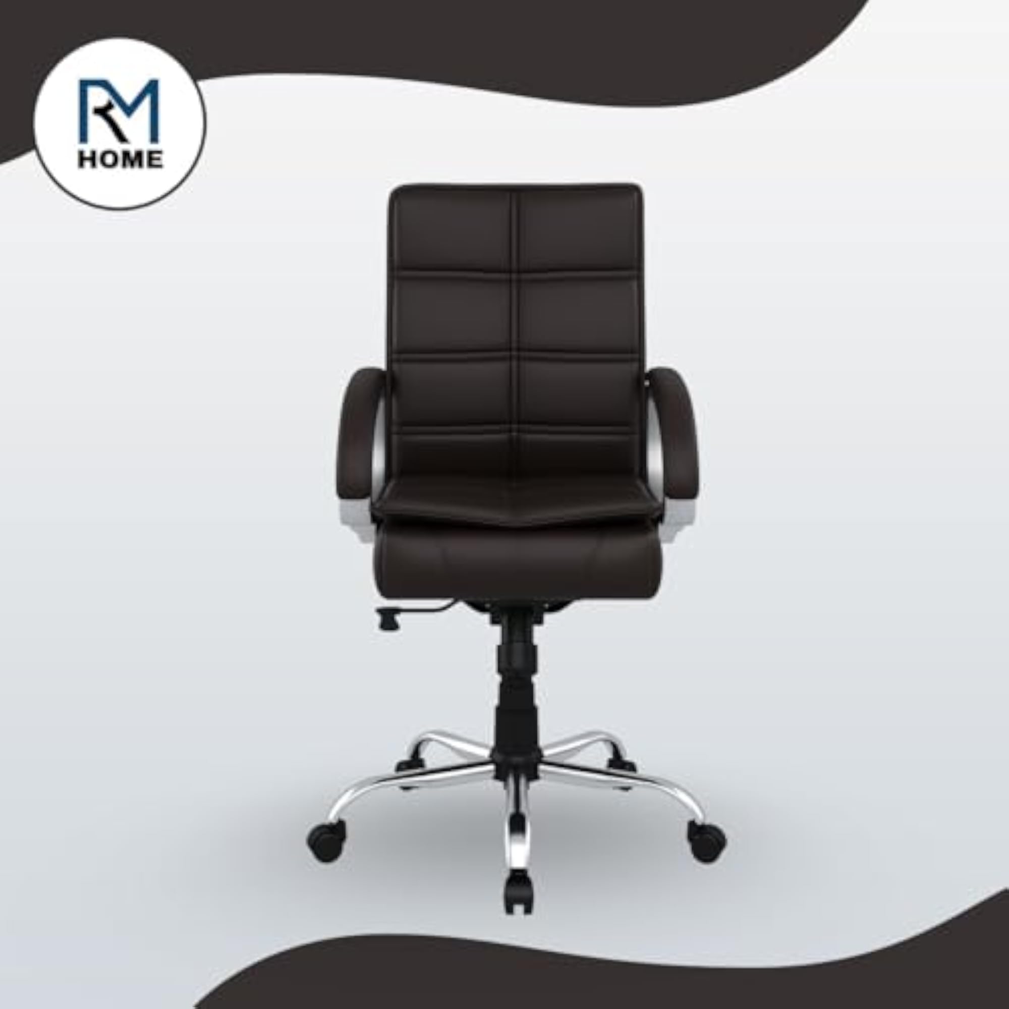 Tan Leatherette Office Arm Chair