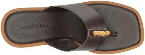 Lucky Brand Women's Mandelina Platform Thong Sandal Heeled, Chocolate, 8.5 | Image 4