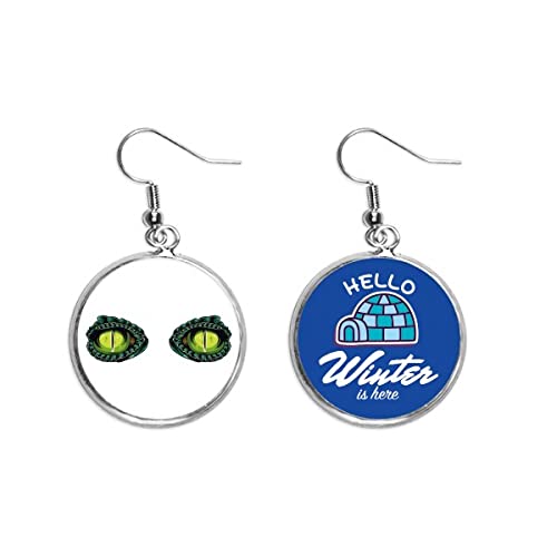 Joyería del cocodrilo con ojo de historieta y pendiente de gota estilo hielo