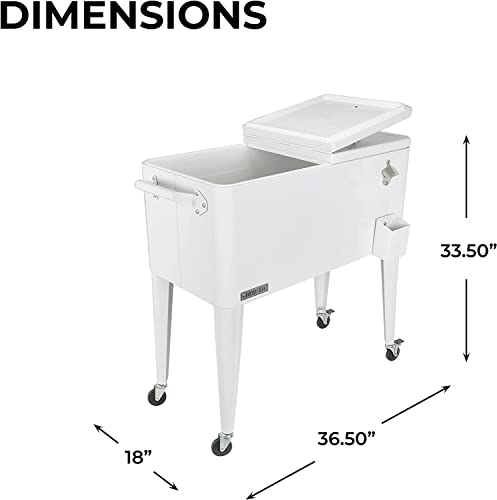 Permasteel Ps-A203-Wt 80 Quart Portable Rolling Patio Cooler, White #TOP1