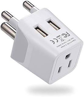 South Africa, Botswana Travel Adapter Plug by Ceptics With Dual USB + USA