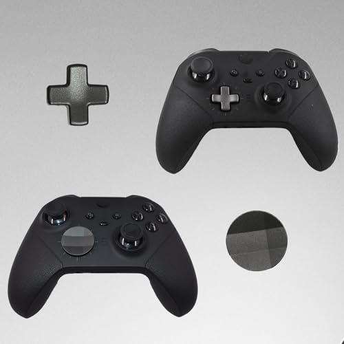 Image of 2 Pack Elite 2 Metal D-Pads Replacement for Xbox One Elite Series 2 Controller, Magnetic Standard D-Pad and Faceted D-Pad for Xbox One Elite Series 2 /Series 2 Core /Series 1 Controller (Black)