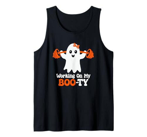 Image of Working On My Boo-ty booty ghost funny gym workout halloween Tank Top