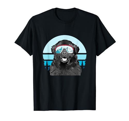 Newfoundland Skiing Winter Mountain Ski Dog Lover T-Shirt