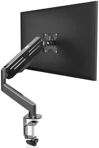 Bracwiser PC Monitor Arm Mount for Most Screens from 17 to 27 Inches up to 6 kg with Tilt and Swivel Rotation Desk Mount for Gas Spring Monitor VESA 75/100 mm MD82