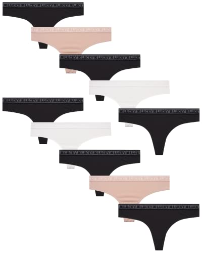 Lucky Brand Women's Thong Panties 10Pack