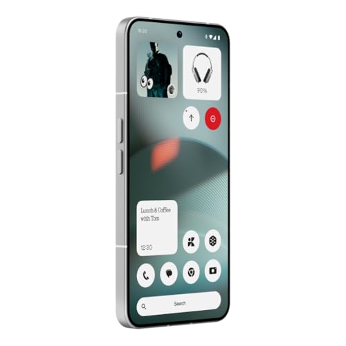Nothing Phone (3) – Smartphone avec Triple caméra arrière 50 MP, Batterie Longue durée au Silicium-Carbone 24h, écran AMOLED 6,67' 120Hz, Glyph Matrix, 16GB + 512GB – Blanc