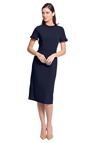 Maggy London Women's Ruffle Collar Slant Pocket Sheath Dress2