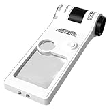 Tragbare Lupe mit Licht, Taschenmikroskop für Kinder, beleuchtete Vergrößerung, tragbares Mikroskop mit 10-80-fachem Zoom, tragbares Mikroskop mit LED-Beleuchtung zum Lesen