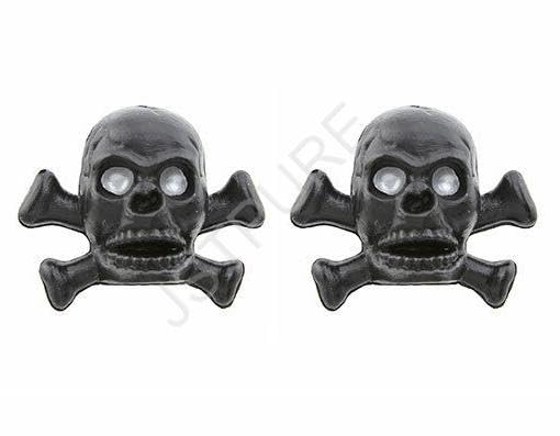Tapas para Válvula de Bicicleta Calavera con Diseño de Huesos Negro miniatura 2