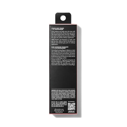 e.l.f. Power Grip Primer + 4% Niacinamide, Gel-Based & Hydrating Face Primer, Evens Skin & Brightens, Grips Makeup, Vegan & Cruelty-Free, 0.811 Fl Oz