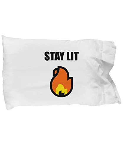 Hogue WS LLC Stay Lit Flame Emoji Standard Size White Pillow Case