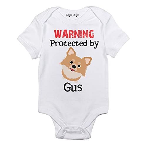 Warning Protected by Pug baby clothes Personalized dog Baby Outfit4