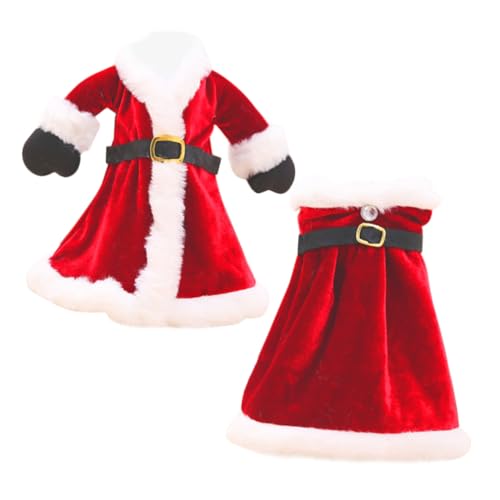 Ciieeo Funda para Botella de Vino Navideña 2 Piezas Cubierta Decorativa de Botella Diseño de Santa Claus en Tejido de Punto Colores Rojo y Blanco Adecuado para Fiestas y Decoración