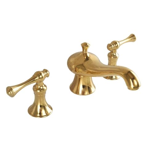 Grifo de latón antiguo dorado: mezclador de 3 agujeros para crear un baño de diseño colonial
