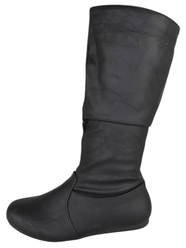 Forever Women Flat Heel Slouchy Mid-Calf Basic Light Weight Boots Side Zipper Selena2