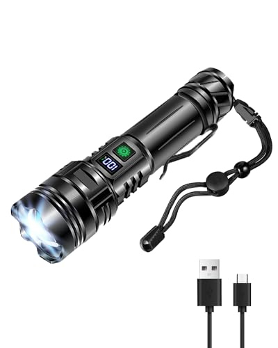 Andizun Torches LED Super Bright, 10000 Lumens Rechargeable LED Torch, USB Tactical Flashlight, P50, IP65 Waterproof, 5 Light Modes Zoomable, for Camping Hiking Emergency Andizun Torches LED Super Bright, 10000 Lumens Rechargeable LED Torch, USB Tactical Flashlight, P50, IP65 Waterproof, 5 Light Modes Zoomable, for Camping Hiking Emergency