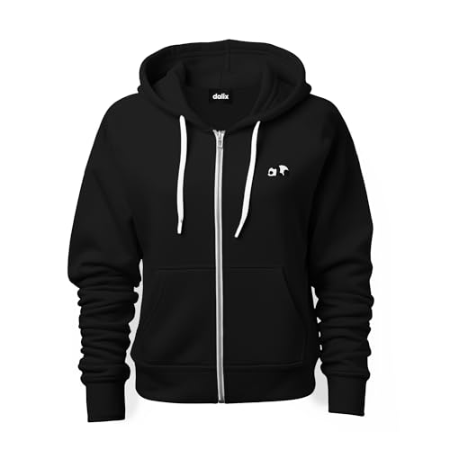 DALIX Panda Embroidered Zip Hoodie Fleece Long Sleeve Pocket Warm Soft Mens