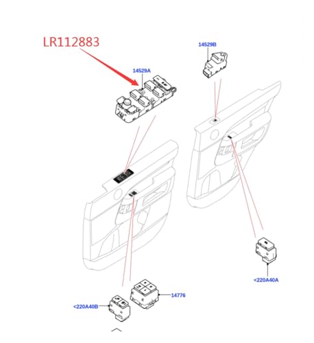 Interrupteur lève-vitre LR112883 de rechange pour Discovery 3